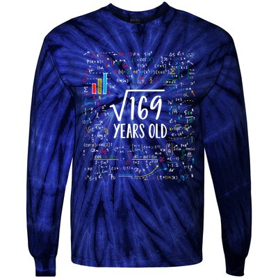 Square Root Of 169 13th Birthday Gift 13 Year Old Gifts Math Bday Gift Tie-Dye Long Sleeve Shirt