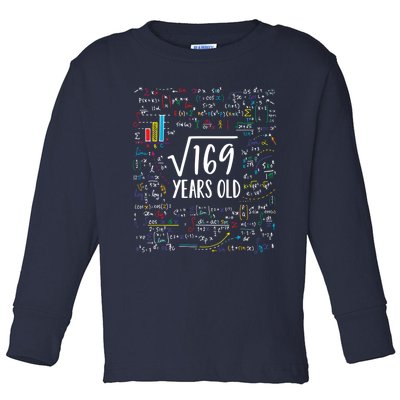 Square Root Of 169 13th Birthday Gift 13 Year Old Gifts Math Bday Gift Toddler Long Sleeve Shirt