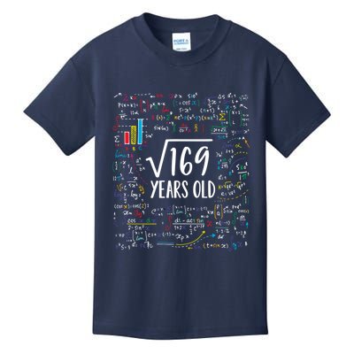 Square Root Of 169 13th Birthday Gift 13 Year Old Gifts Math Bday Gift Kids T-Shirt