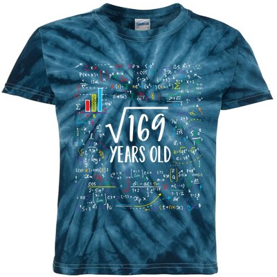 Square Root Of 169 13th Birthday Gift 13 Year Old Gifts Math Bday Gift Kids Tie-Dye T-Shirt