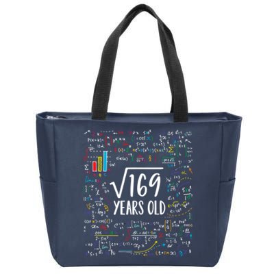 Square Root Of 169 13th Birthday Gift 13 Year Old Gifts Math Bday Gift Zip Tote Bag