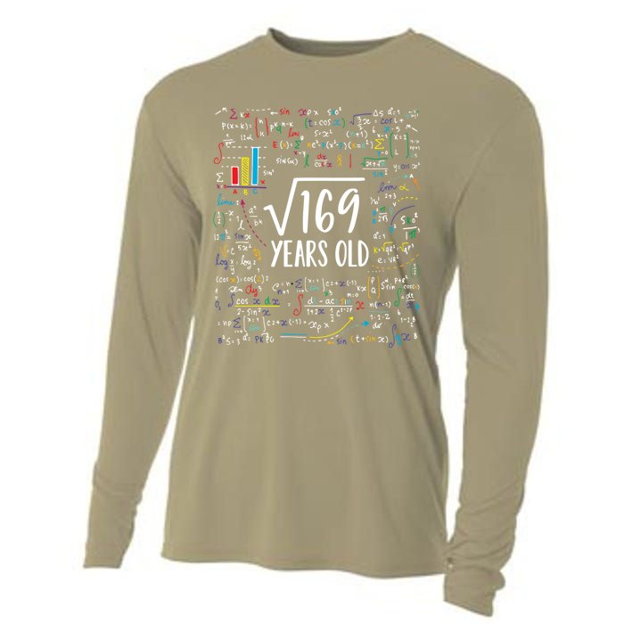 Square Root Of 169 13th Birthday Gift 13 Year Old Gifts Math Bday Gift Cooling Performance Long Sleeve Crew