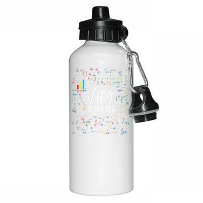 Square Root Of 169 13th Birthday Gift 13 Year Old Gifts Math Bday Gift Aluminum Water Bottle