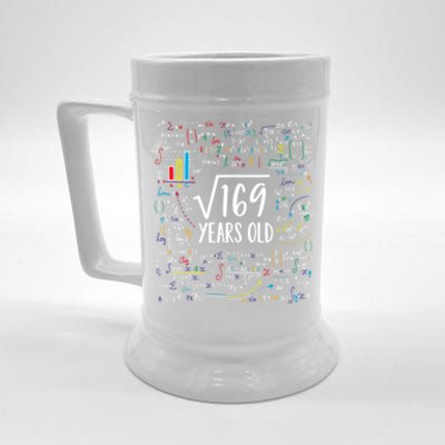 Square Root Of 169 13th Birthday Gift 13 Year Old Gifts Math Bday Gift Beer Stein