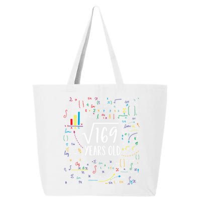 Square Root Of 169 13th Birthday Gift 13 Year Old Gifts Math Bday Gift 25L Jumbo Tote