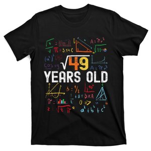 Square Root Of 49 7th Birthday 7 Years Old Birthday T-Shirt