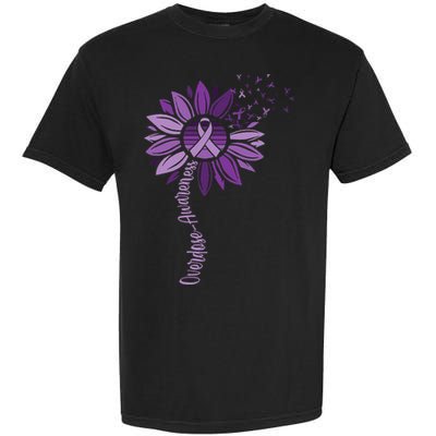 Sunflower Ribbons Overdose Awareness Garment-Dyed Heavyweight T-Shirt