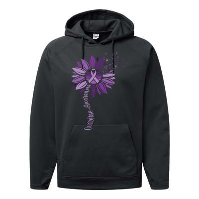 Sunflower Ribbons Overdose Awareness Performance Fleece Hoodie