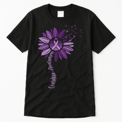 Sunflower Ribbons Overdose Awareness Tall T-Shirt