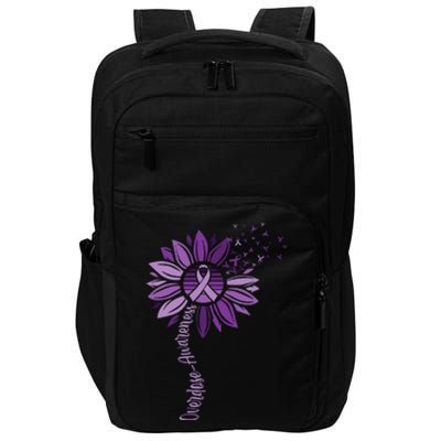 Sunflower Ribbons Overdose Awareness Impact Tech Backpack