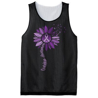 Sunflower Ribbons Overdose Awareness Mesh Reversible Basketball Jersey Tank