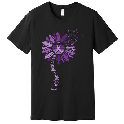 Sunflower Ribbons Overdose Awareness Premium T-Shirt