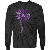 Sunflower Ribbons Overdose Awareness Tie-Dye Long Sleeve Shirt