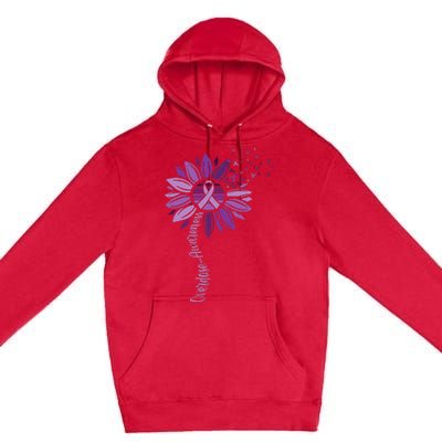 Sunflower Ribbons Overdose Awareness Premium Pullover Hoodie