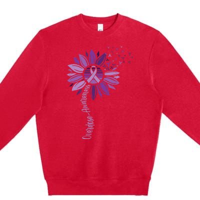 Sunflower Ribbons Overdose Awareness Premium Crewneck Sweatshirt