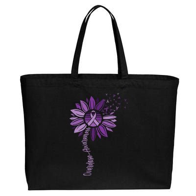 Sunflower Ribbons Overdose Awareness Cotton Canvas Jumbo Tote