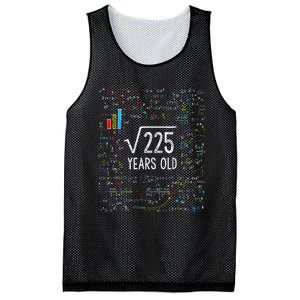 Square Root Of 225 15th Birthday 15 Year Old Gifts Math Bday Mesh Reversible Basketball Jersey Tank