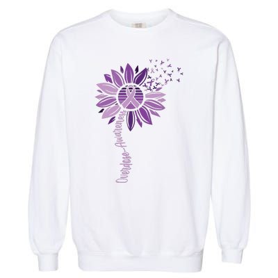 Sunflower Ribbons Overdose Awareness Garment-Dyed Sweatshirt