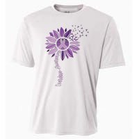 Sunflower Ribbons Overdose Awareness Cooling Performance Crew T-Shirt