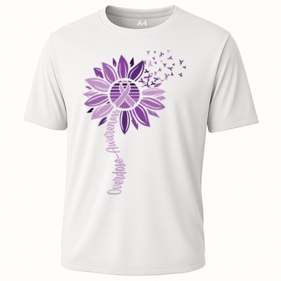 Sunflower Ribbons Overdose Awareness Cooling Performance Crew T-Shirt