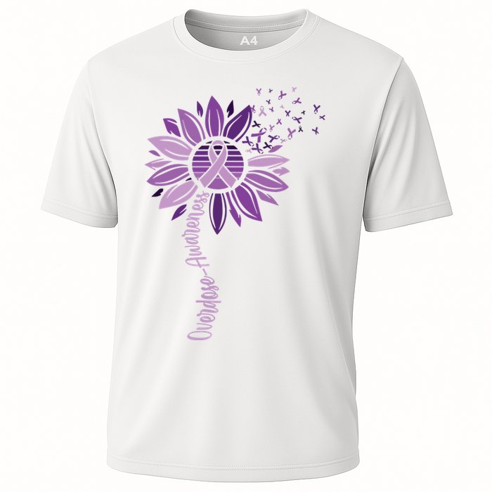 Sunflower Ribbons Overdose Awareness Cooling Performance Crew T-Shirt