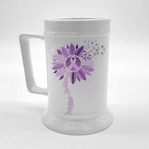 Sunflower Ribbons Overdose Awareness Beer Stein