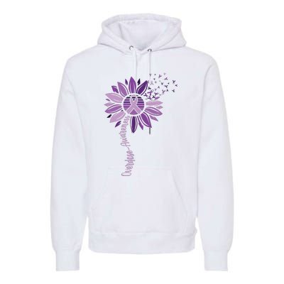 Sunflower Ribbons Overdose Awareness Premium Hoodie