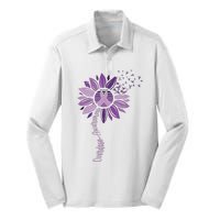 Sunflower Ribbons Overdose Awareness Silk Touch Performance Long Sleeve Polo