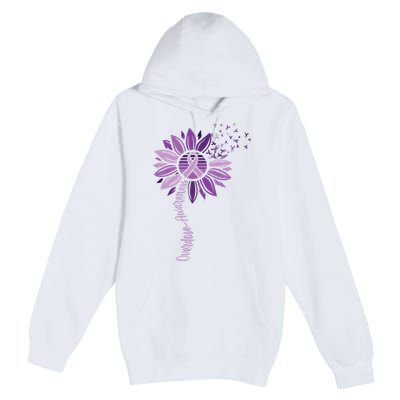 Sunflower Ribbons Overdose Awareness Premium Pullover Hoodie