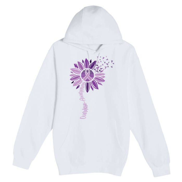 Sunflower Ribbons Overdose Awareness Premium Pullover Hoodie