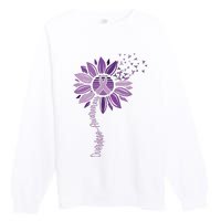 Sunflower Ribbons Overdose Awareness Premium Crewneck Sweatshirt