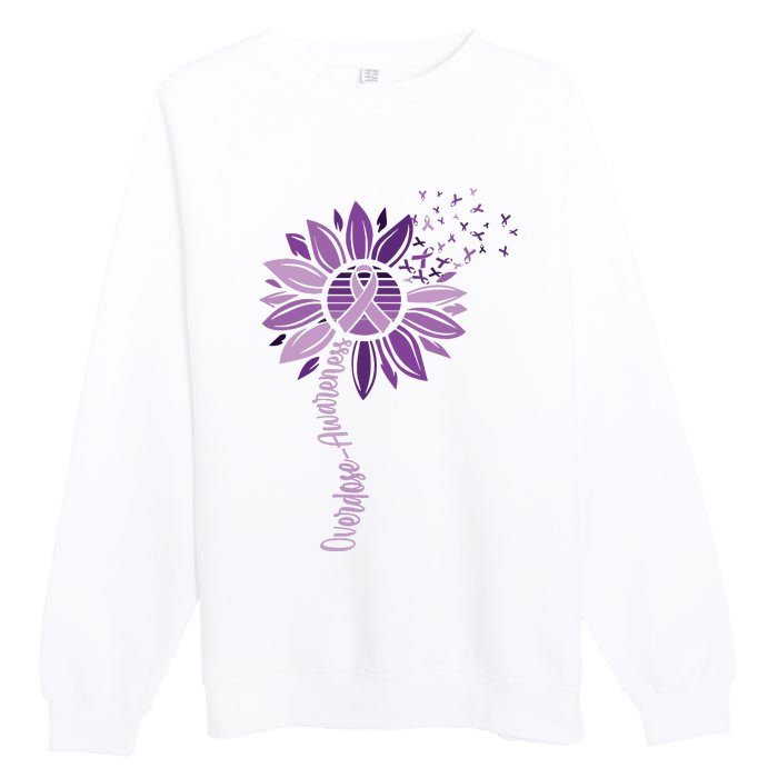 Sunflower Ribbons Overdose Awareness Premium Crewneck Sweatshirt