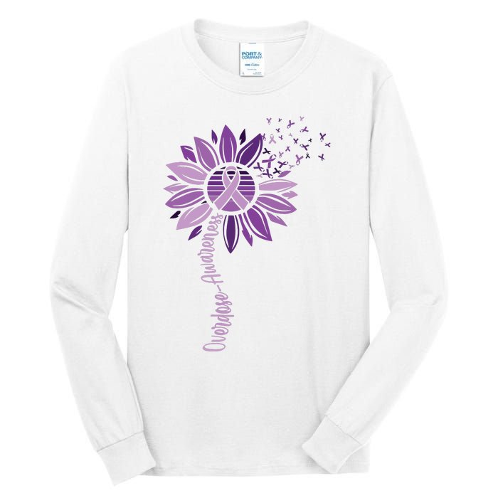 Sunflower Ribbons Overdose Awareness Tall Long Sleeve T-Shirt