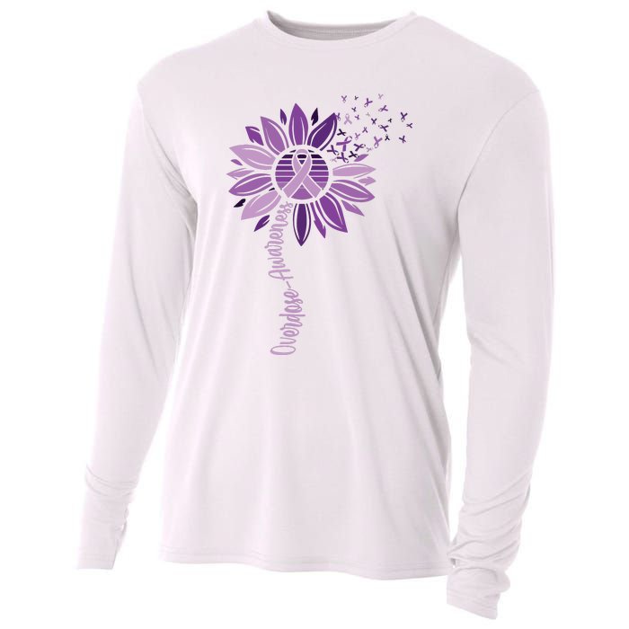 Sunflower Ribbons Overdose Awareness Cooling Performance Long Sleeve Crew