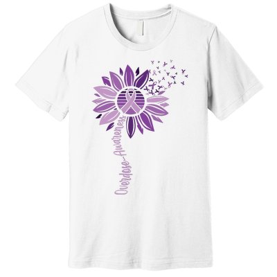 Sunflower Ribbons Overdose Awareness Premium T-Shirt