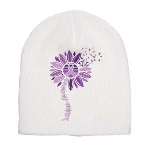 Sunflower Ribbons Overdose Awareness Short Acrylic Beanie