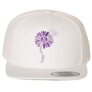 Sunflower Ribbons Overdose Awareness Wool Snapback Cap