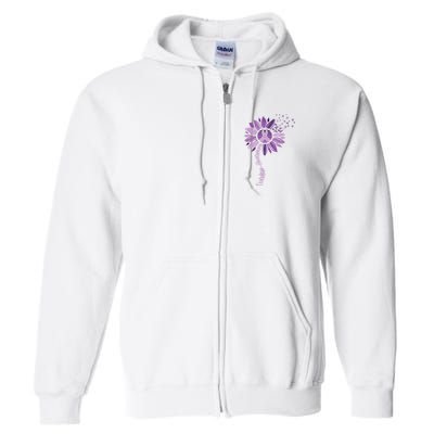 Sunflower Ribbons Overdose Awareness Full Zip Hoodie