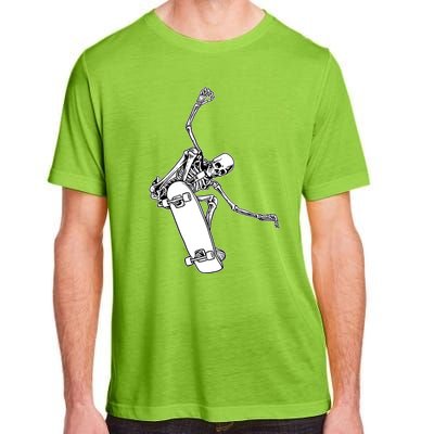 Skeleton Riding On Skateboard Halloween Gift Adult ChromaSoft Performance T-Shirt