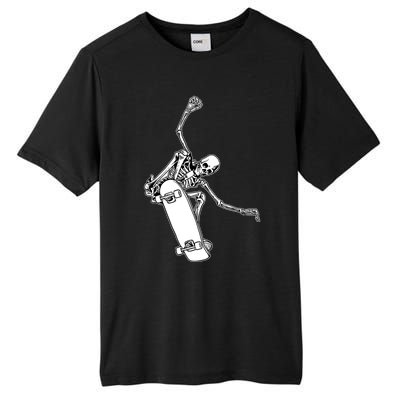 Skeleton Riding On Skateboard Halloween Gift Tall Fusion ChromaSoft Performance T-Shirt