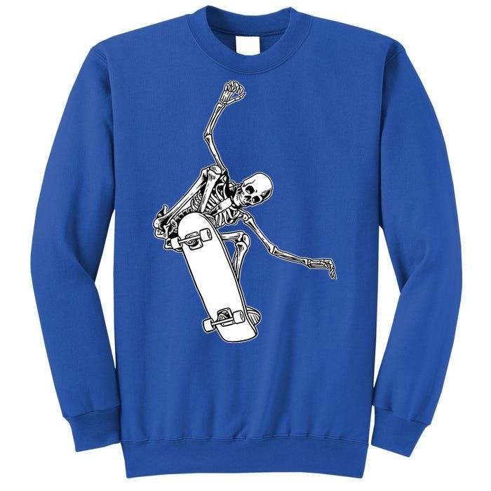 Skeleton Riding On Skateboard Halloween Gift Sweatshirt