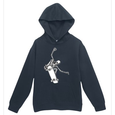 Skeleton Riding On Skateboard Halloween Gift Urban Pullover Hoodie