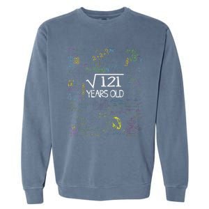 Square Root Of 121 11th Birthday 11 Year Old Funny Nerd Math Garment-Dyed Sweatshirt