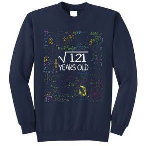 Square Root Of 121 11th Birthday 11 Year Old Funny Nerd Math Tall Sweatshirt