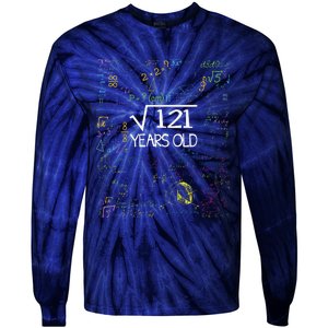 Square Root Of 121 11th Birthday 11 Year Old Funny Nerd Math Tie-Dye Long Sleeve Shirt