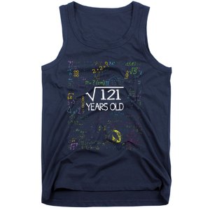 Square Root Of 121 11th Birthday 11 Year Old Funny Nerd Math Tank Top