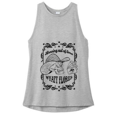 Skull Running Out Of Time Wyatt Flores Ladies PosiCharge Tri-Blend Wicking Tank