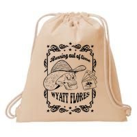 Skull Running Out Of Time Wyatt Flores Drawstring Bag