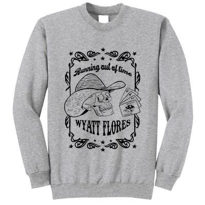Skull Running Out Of Time Wyatt Flores Tall Sweatshirt