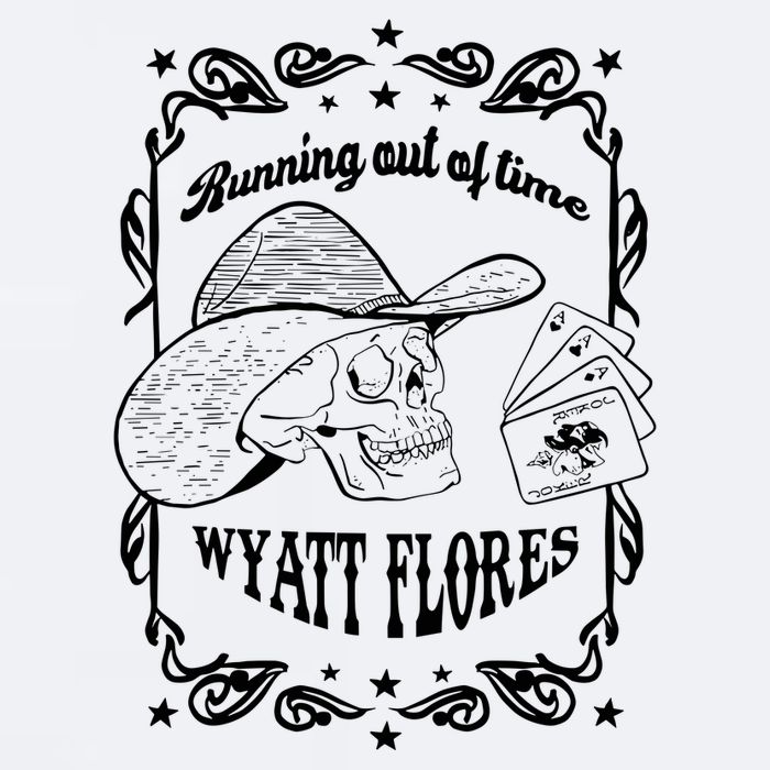 Skull Running Out Of Time Wyatt Flores Sueded Cloud Jersey T-Shirt